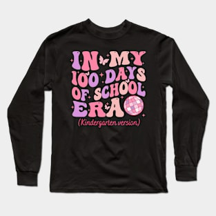 In My 100 Days of School Era, Retro Kindergarten Teacher Long Sleeve T-Shirt